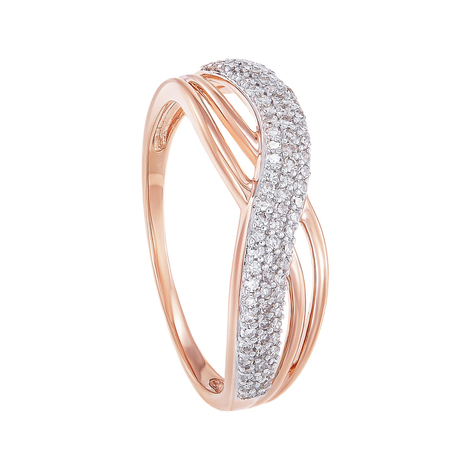 Pave Diamond Infinity Ring in 375/9K Rose Gold 24815