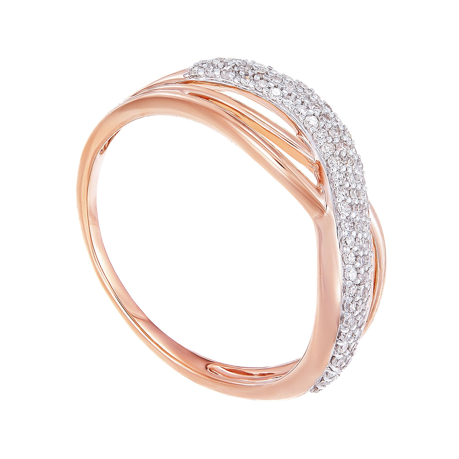 Pave Diamond Infinity Ring in 375/9K Rose Gold 24815