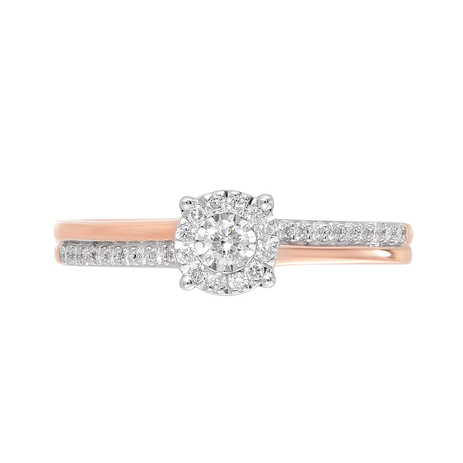 Diamond Ring in 375/9K Rose Gold 24742(R)