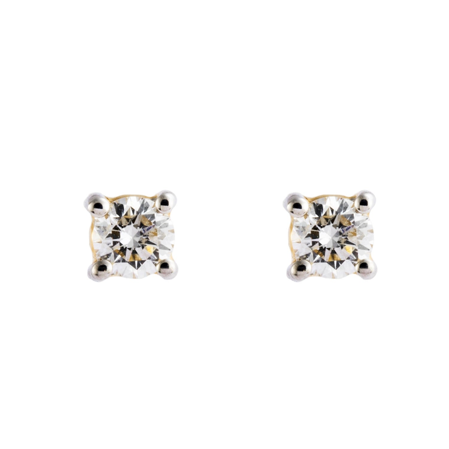 Round Diamond Earrings in 750/18K Yellow Gold 44902