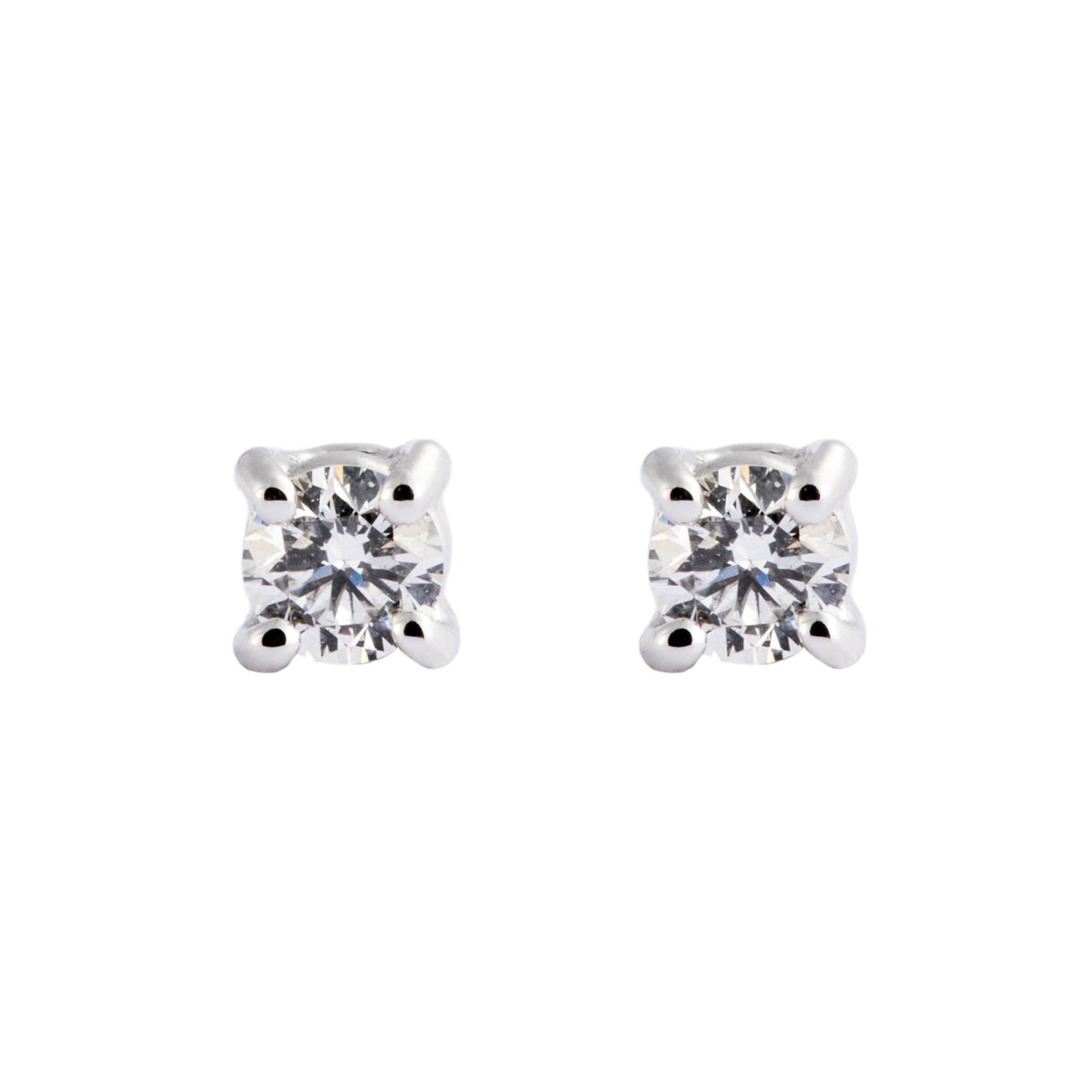 Round Diamond Earrings in 750/18K White Gold 44902