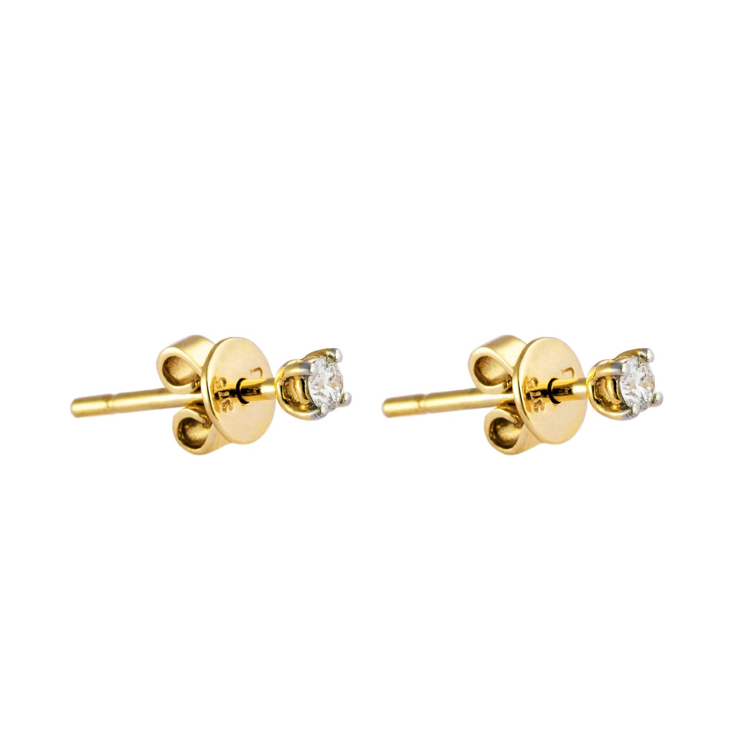 Round Diamond Earrings in 750/18K Yellow Gold 44902