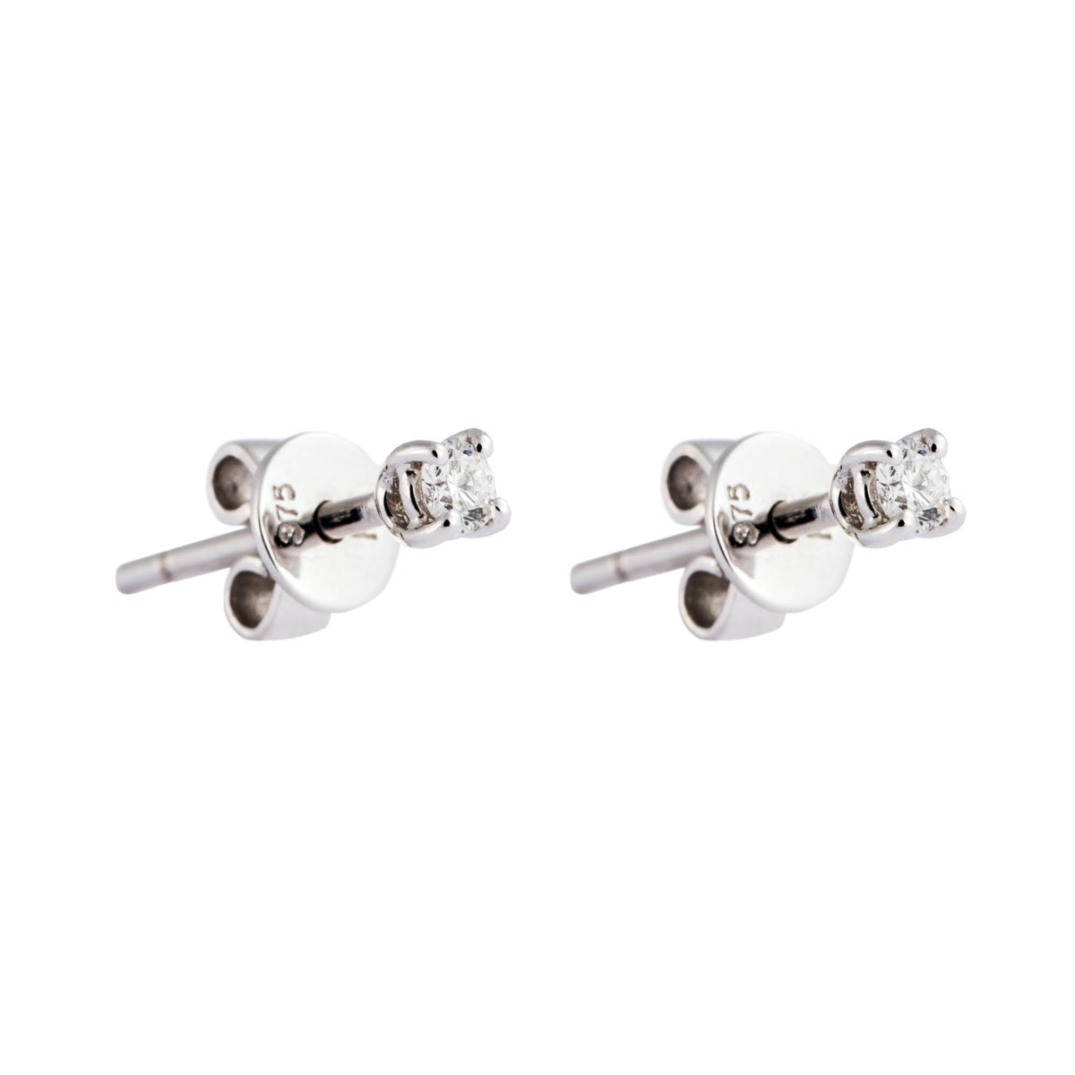 Round Diamond Earrings in 750/18K White Gold 44902