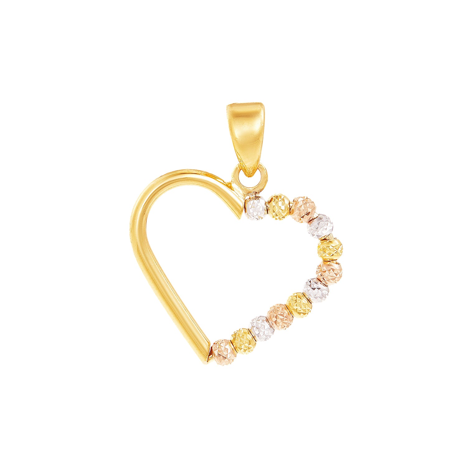 Oro Italia 916 Yellow, White & Rose Gold Pendant (Heart) GP51120821-TI (22K Gold)