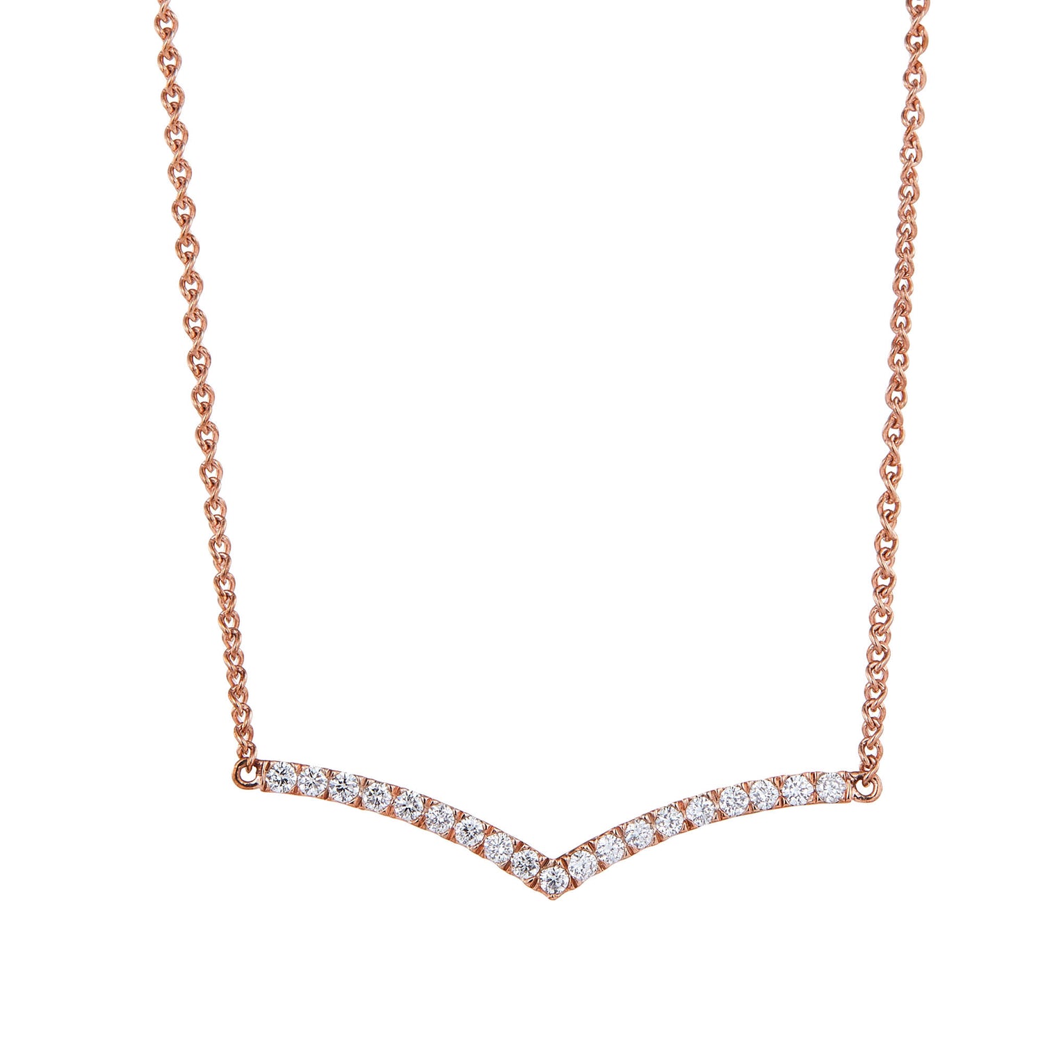 Round Diamond Necklace in 375/9K Rose Gold 557890520
