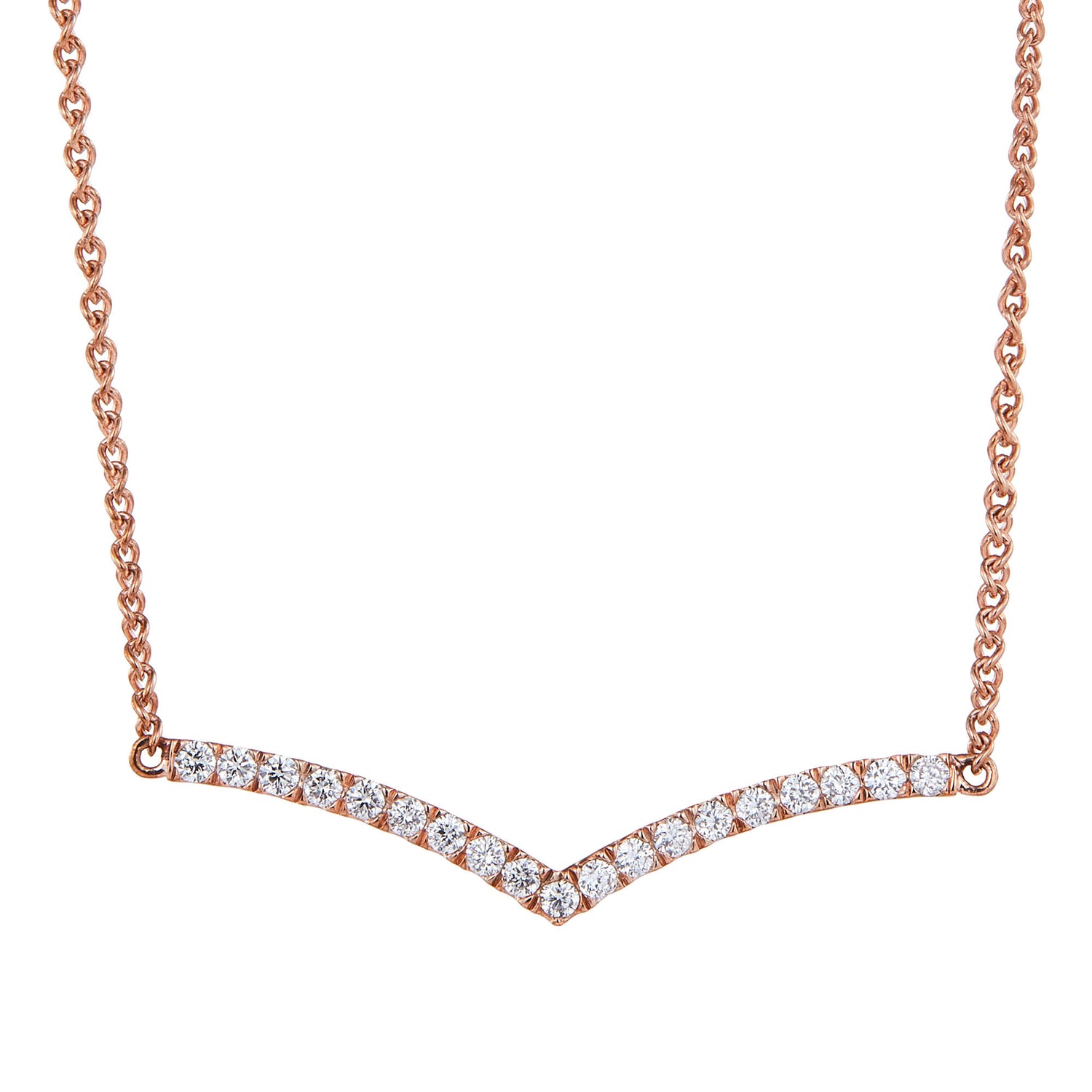 Round Diamond Necklace in 375/9K Rose Gold 557890520