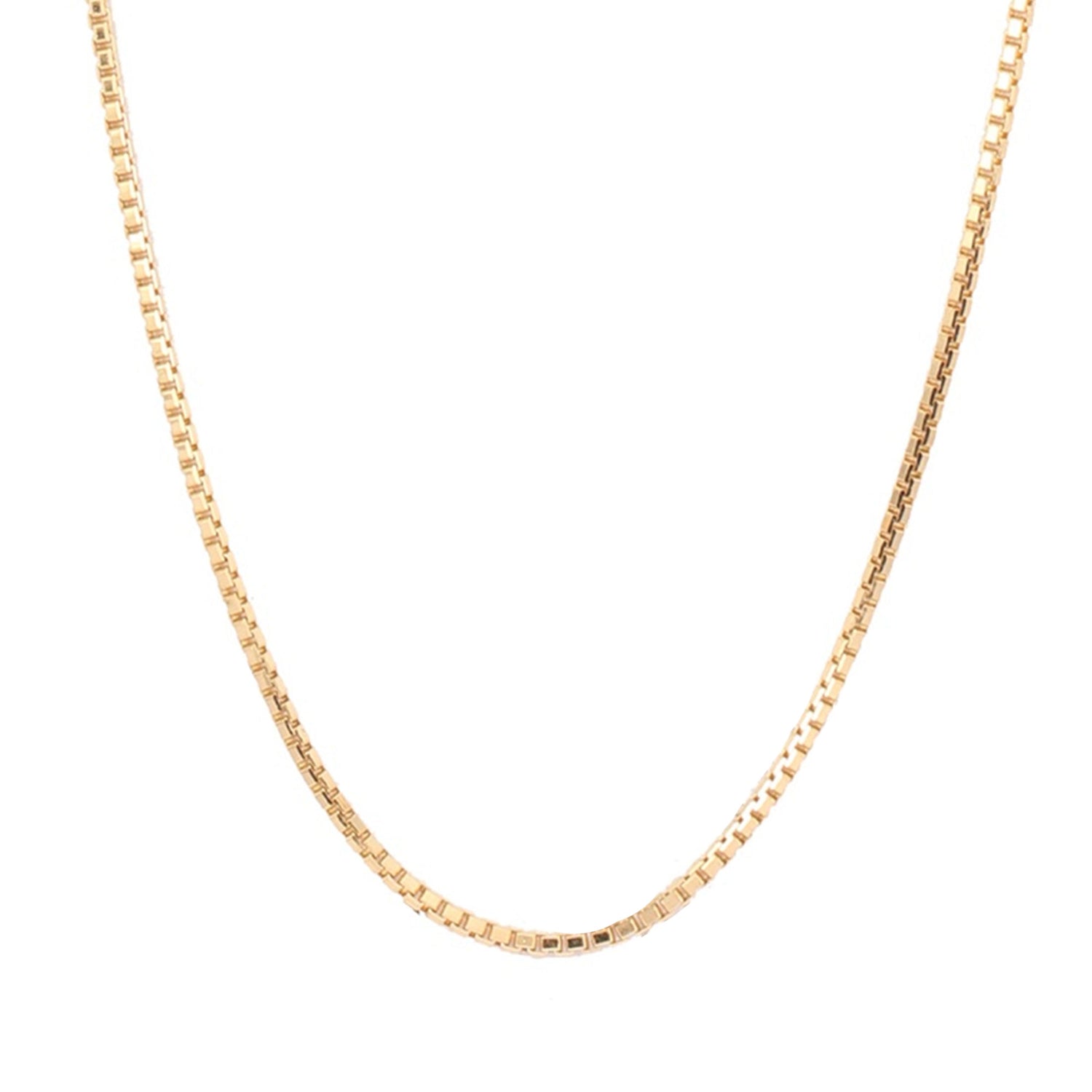 916/22K Yellow Gold Box Chain Necklace GC11C