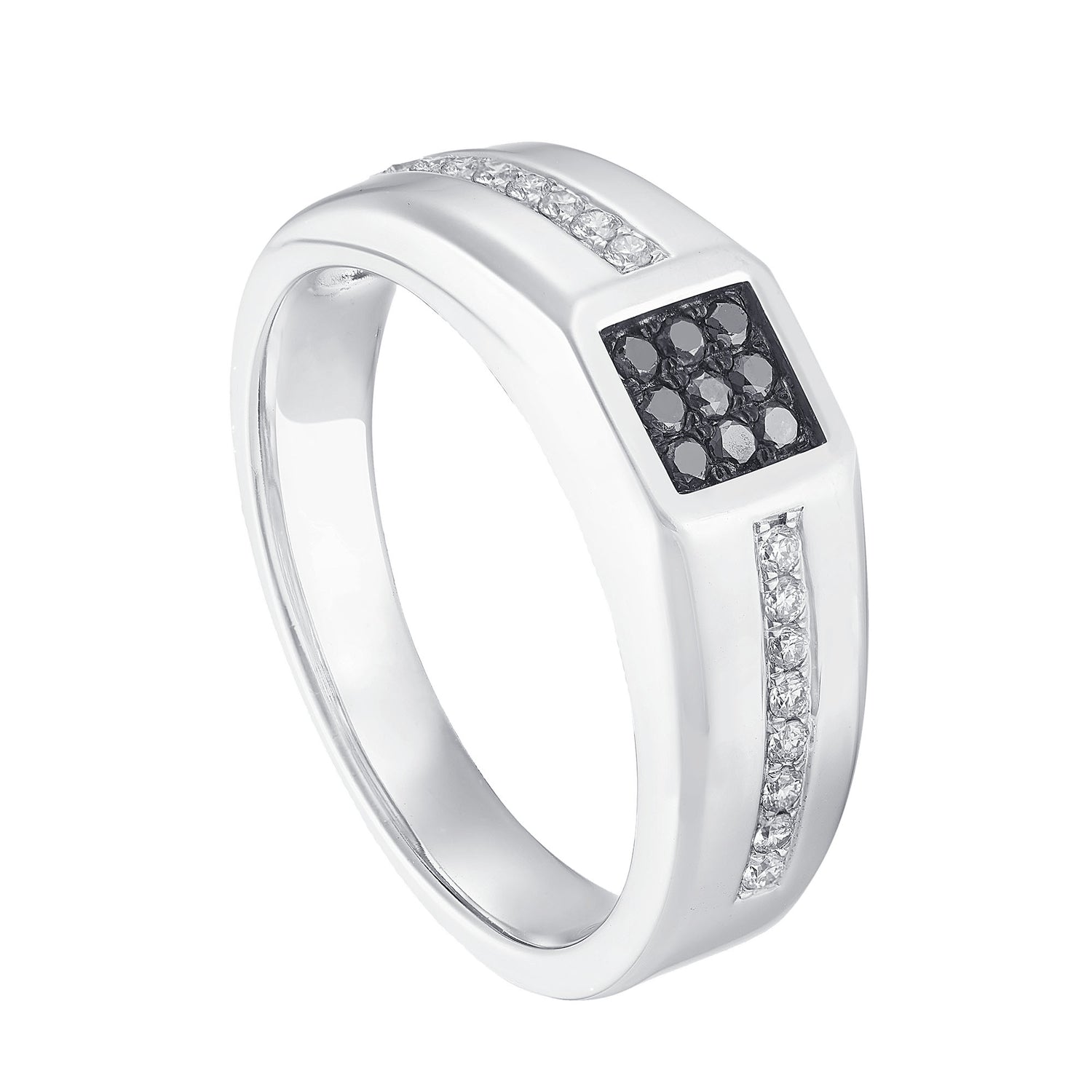 Diamond Men's Ring in 925 Silver Palladium 24657(PLD)
