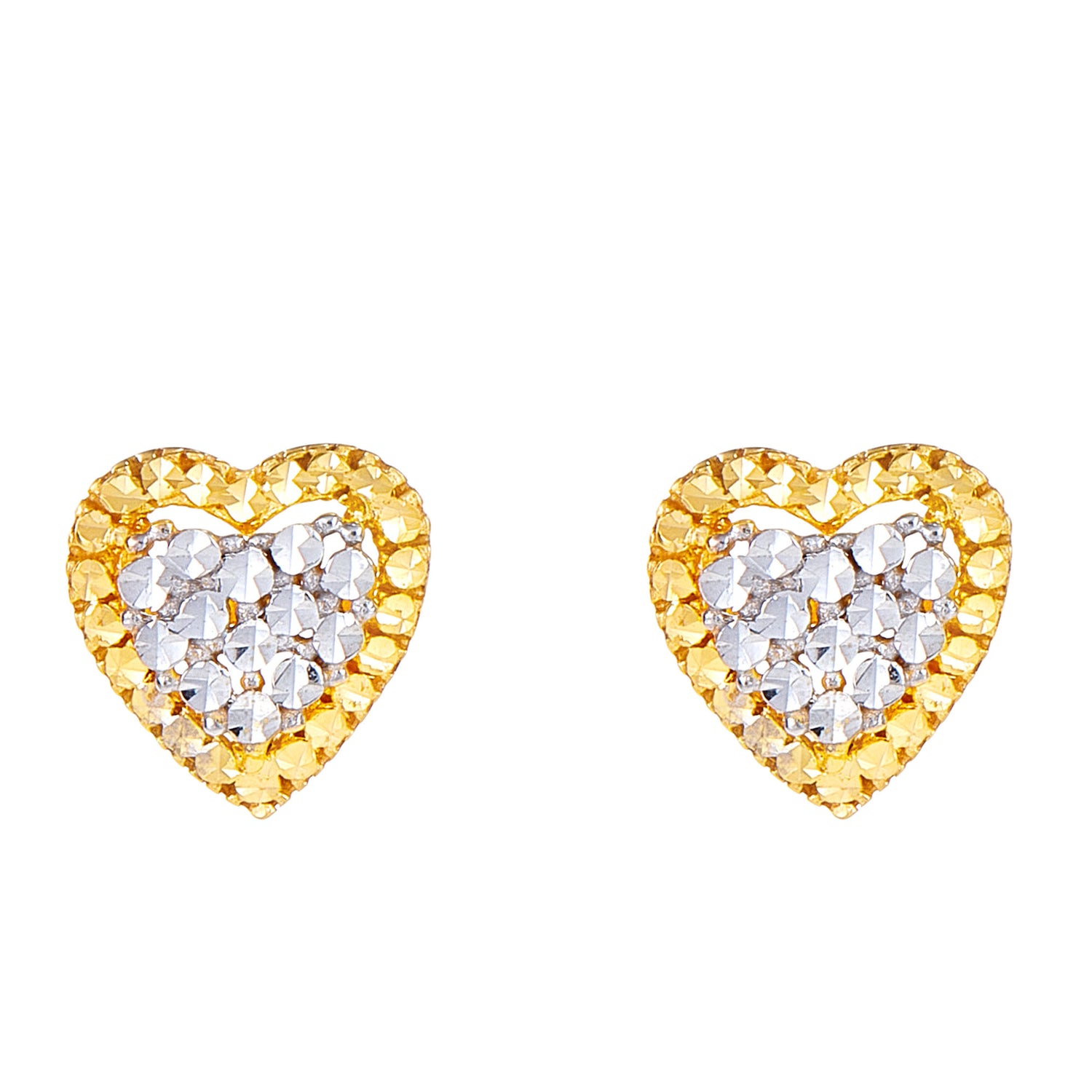 Oro Italia 916 White and Yellow Gold Earrings GE71770121-BI (22K Gold)