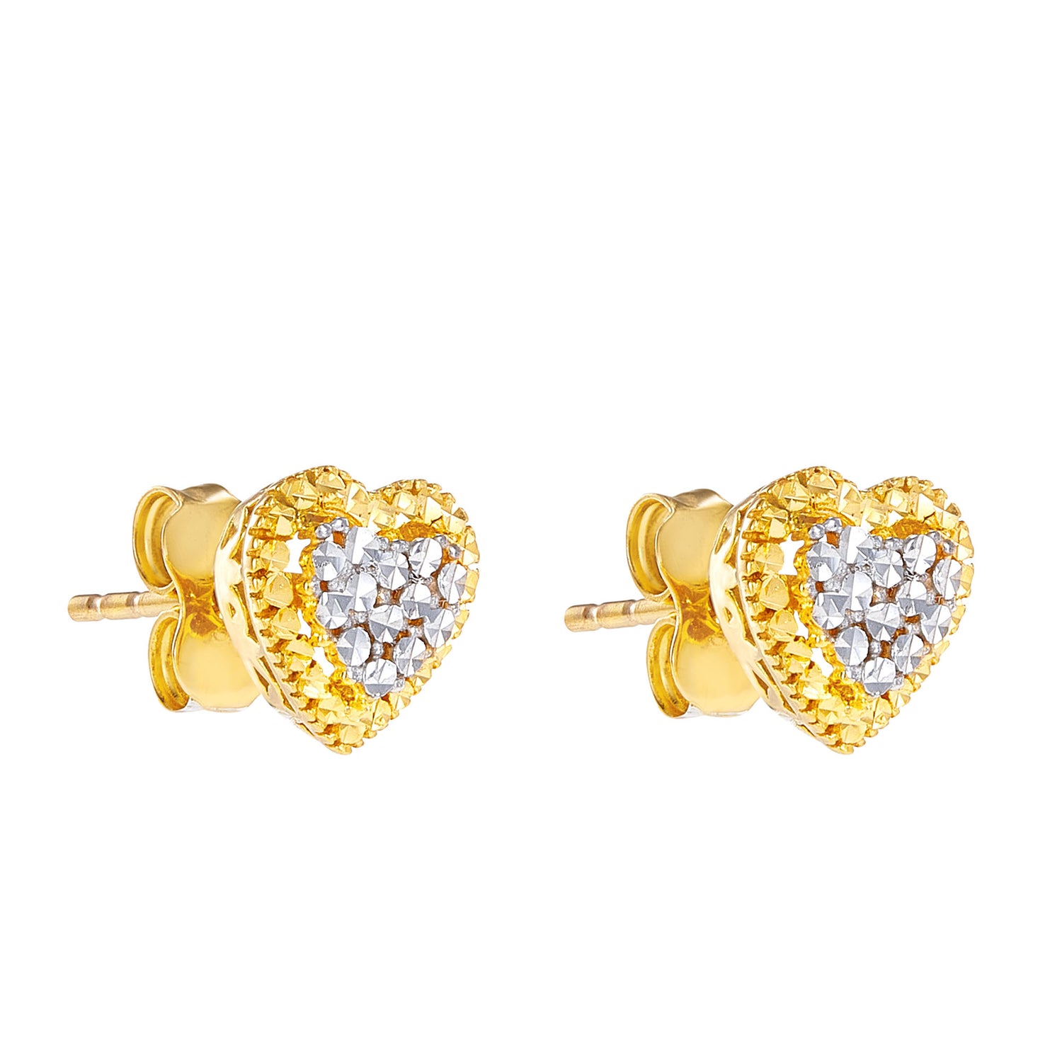 Oro Italia 916 White and Yellow Gold Earrings GE71770121-BI (22K Gold)