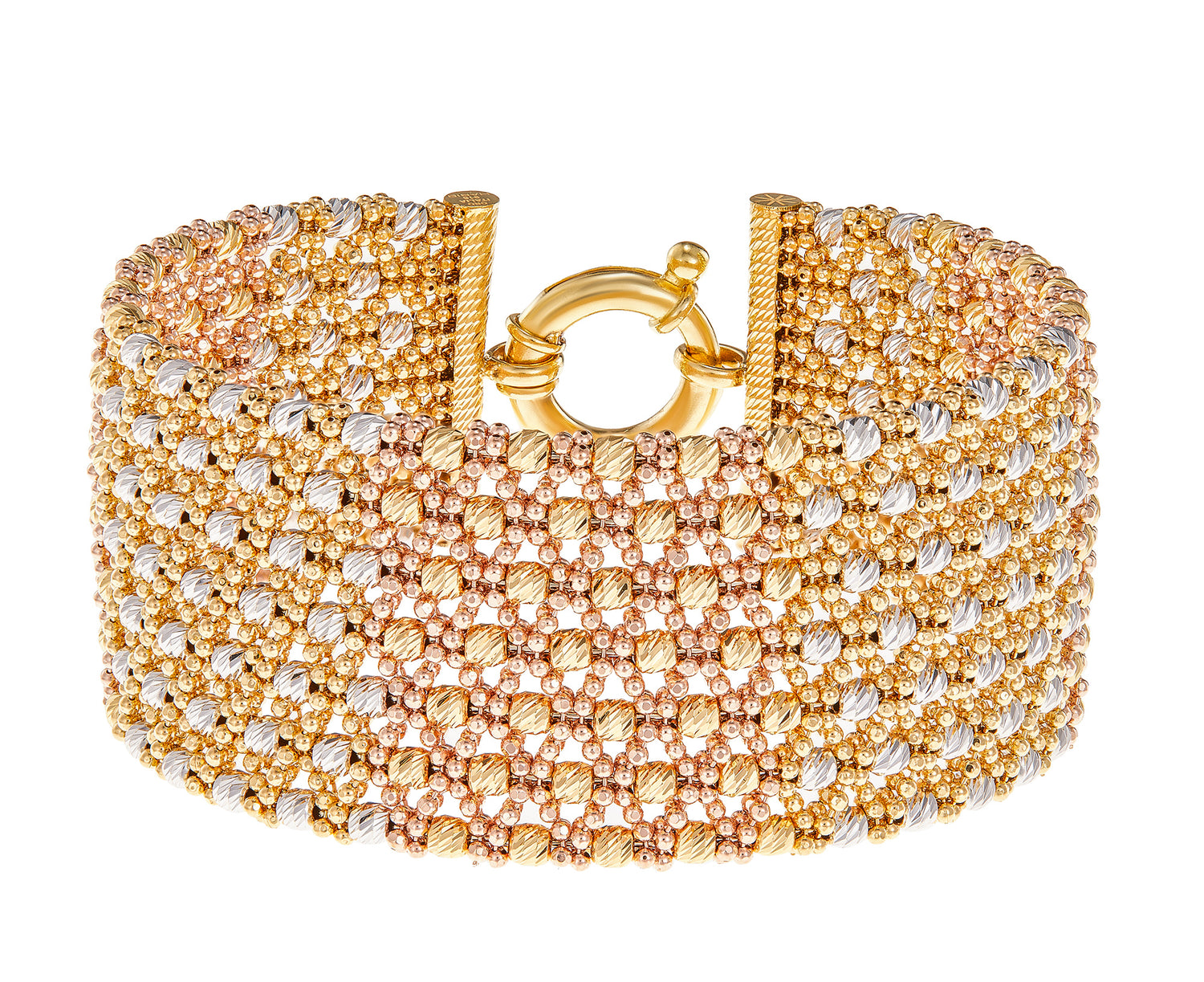 STELLA | Oro Italia 916 White, Yellow and Rose Gold Bangle GB84050920(YW)-TI (22K Gold)