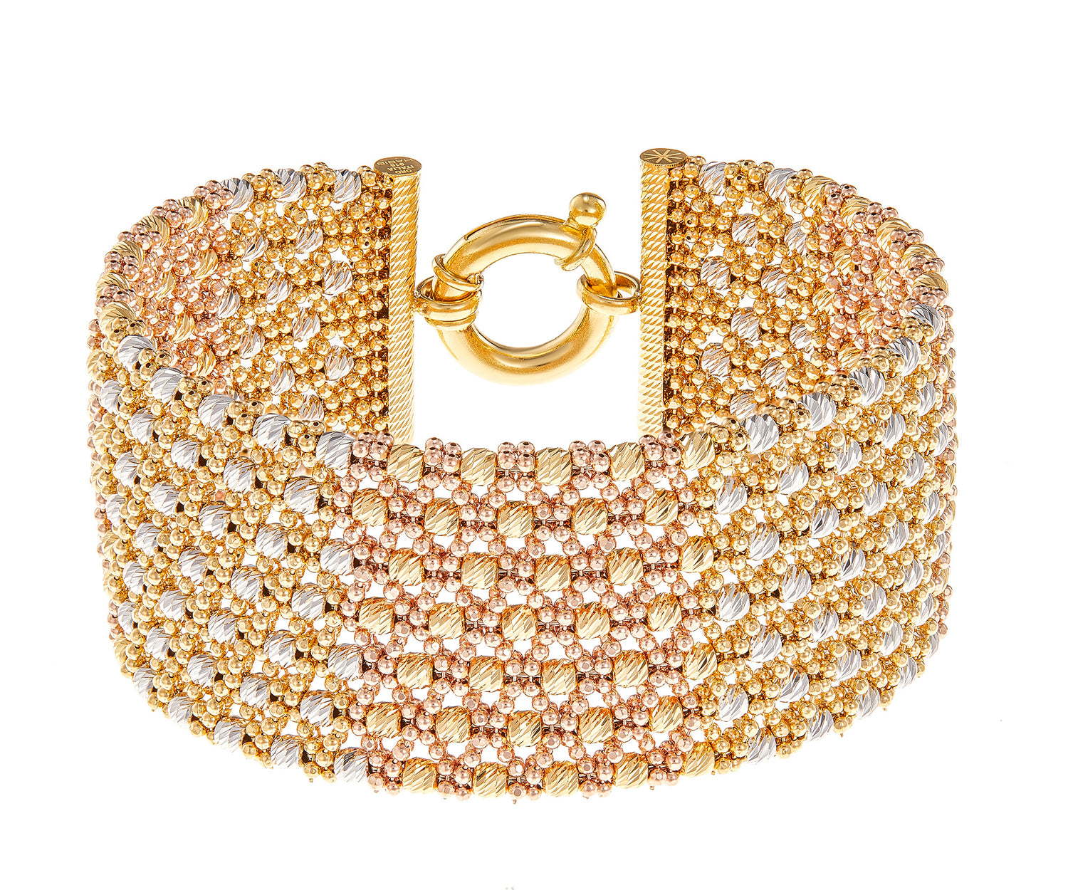 STELLA | Oro Italia 916 White, Yellow and Rose Gold Bangle GB84050920(YW)-TI (22K Gold)