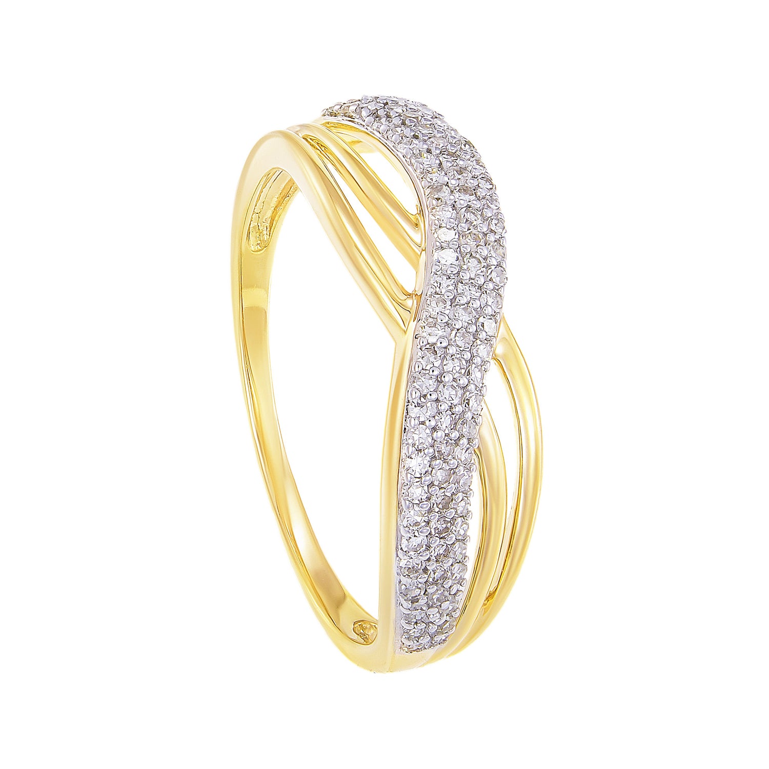 Pave Diamond Infinity Ring in 375/9K Yellow Gold 24815