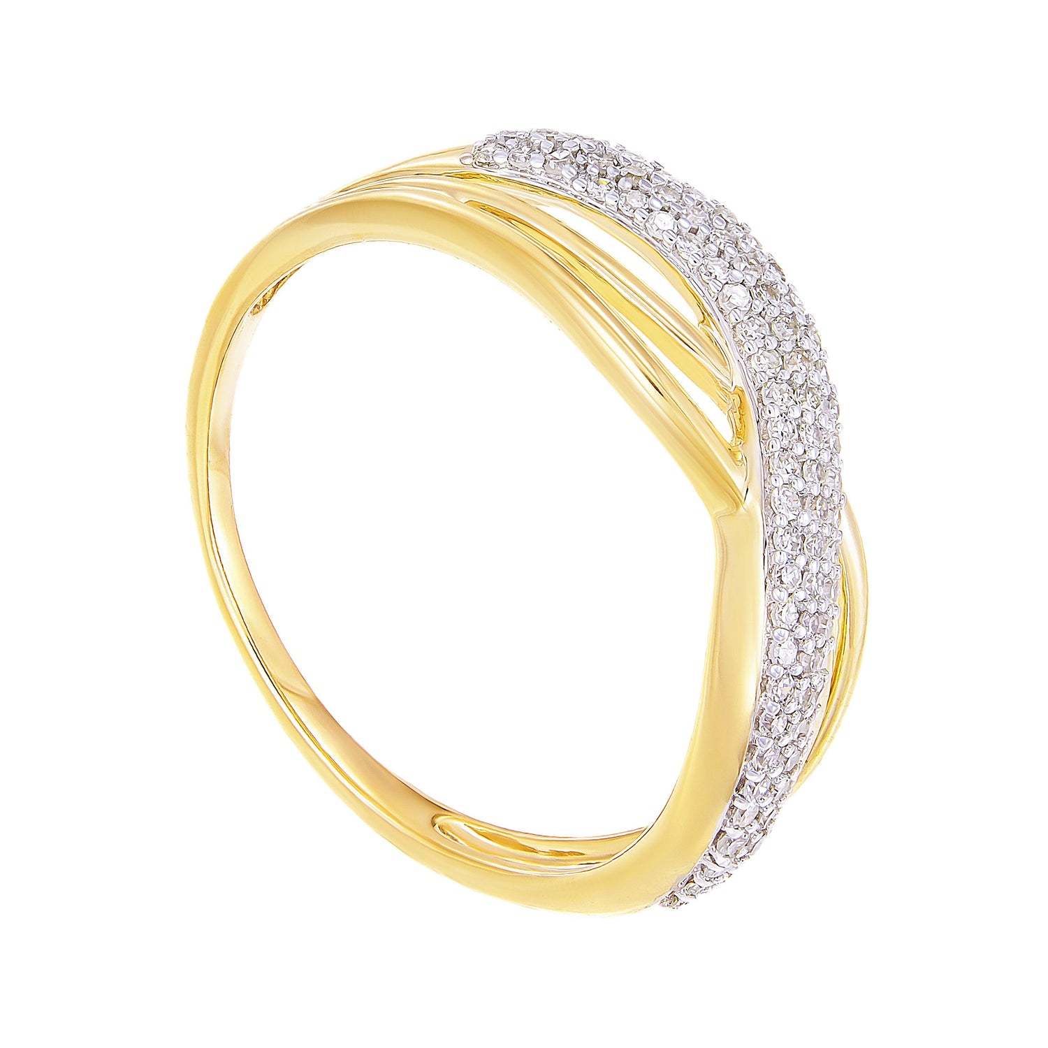 Pave Diamond Infinity Ring in 375/9K Yellow Gold 24815