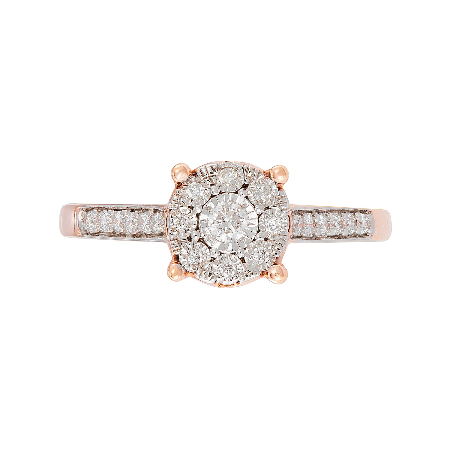 Diamond Ring in 375/9K Rose Gold 24616