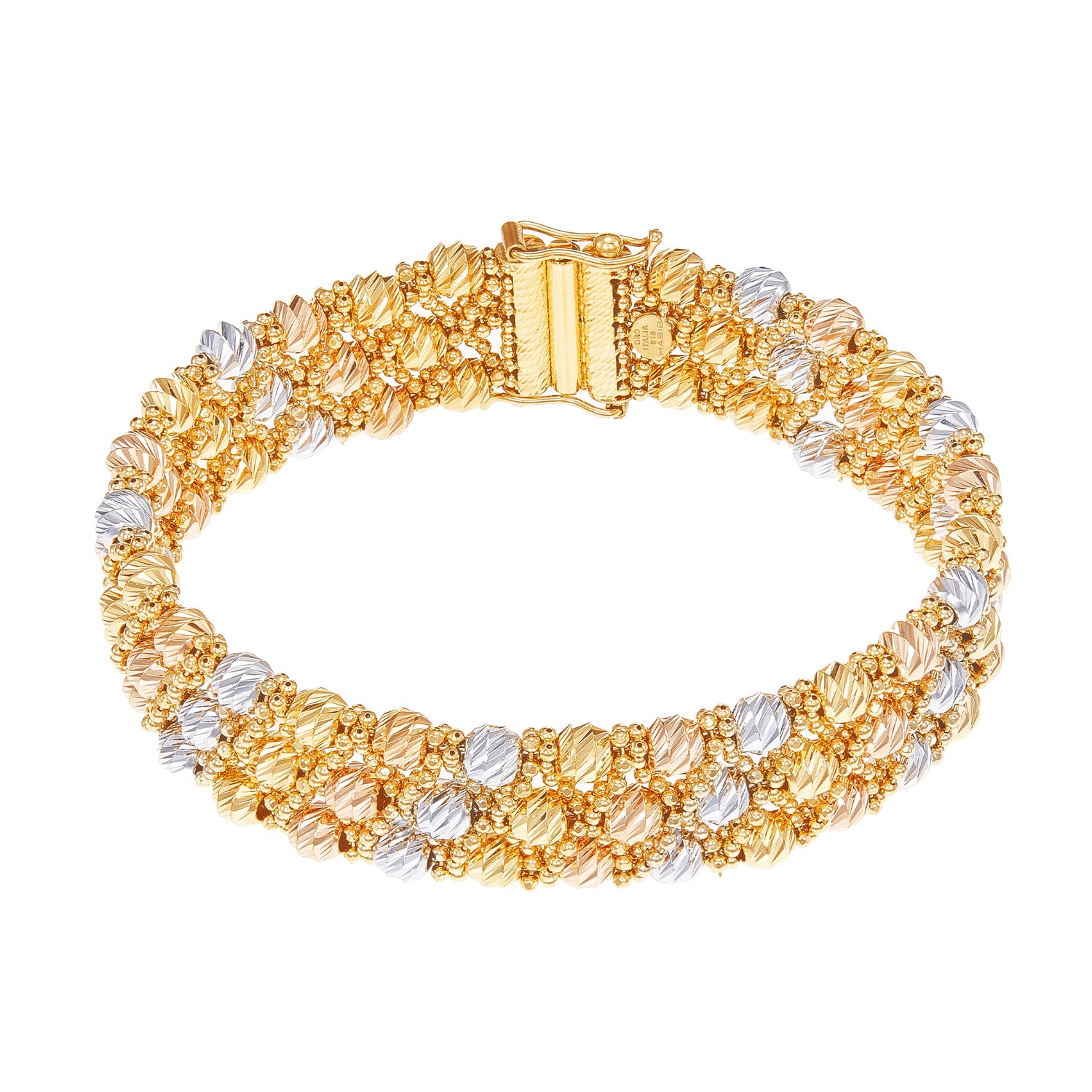 STELLA | Oro Italia 916 White, Yellow and Rose Gold Bangle GB8313-TI (22K Gold)