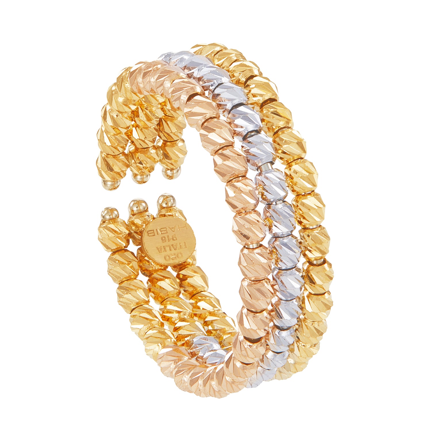 Oro Italia 916 Yellow, Rose and White Gold Ring GR4385-TI (22K Gold)