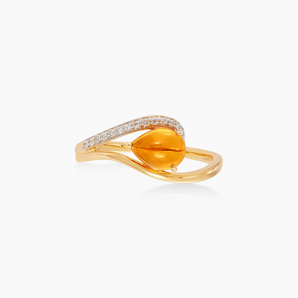 Pear Citrine and Diamond Ring in 375/9K Yellow Gold 276040826(R)