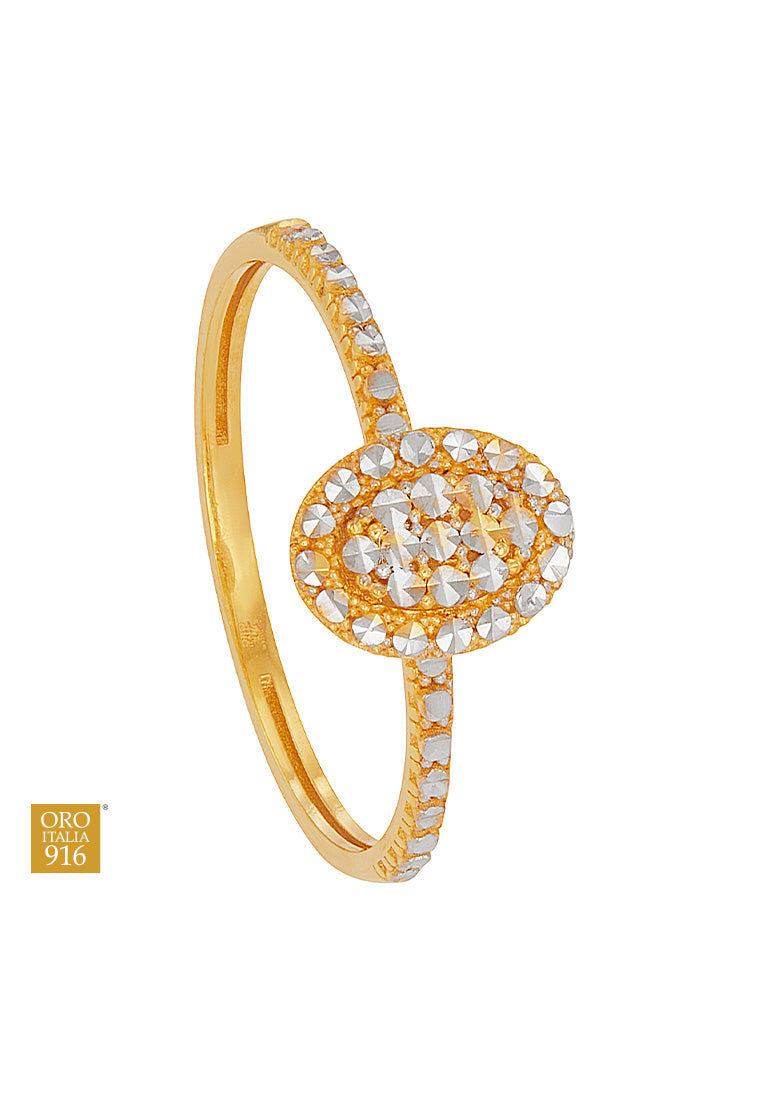 HABIB Oro Italia 916 Yellow and White Gold Ring GR61641225(YW)-BI (22K Gold)