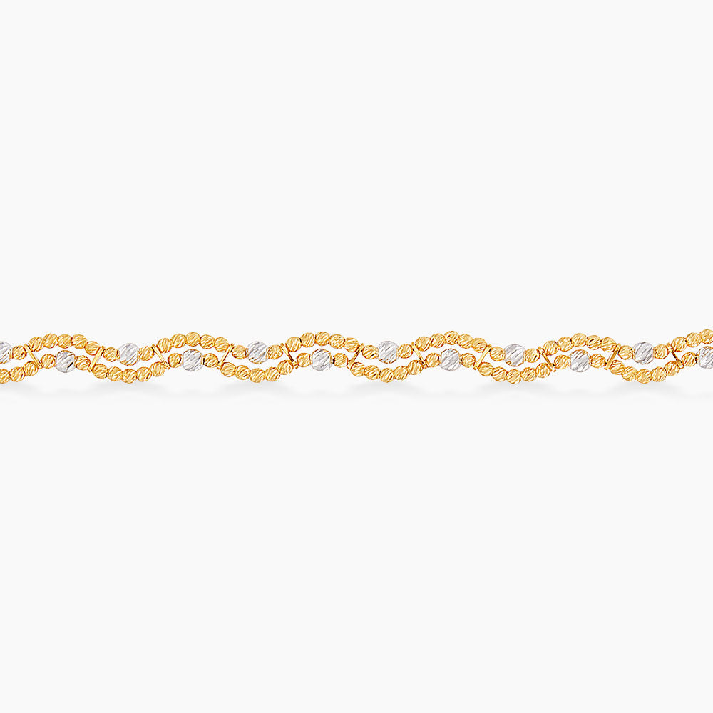 Oro Italia 916 Yellow and White Gold Bracelet GW54080825(YW)-BI (22K Gold)