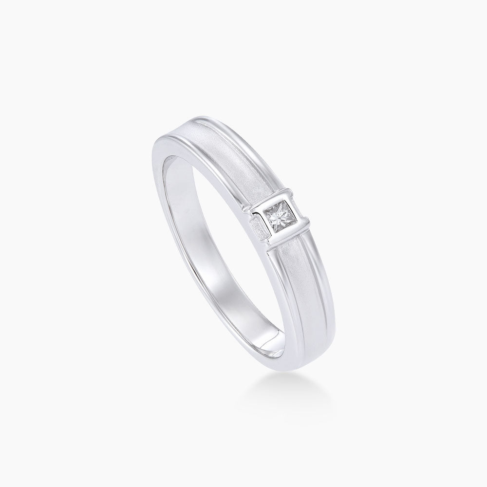 Princess Cut Diamond Men's Ring in 925 Silver Palladium A05760323(PLD)