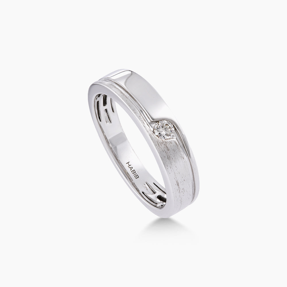 Diamond Men's Ring in 925 Silver Palladium A06160126(PLD)