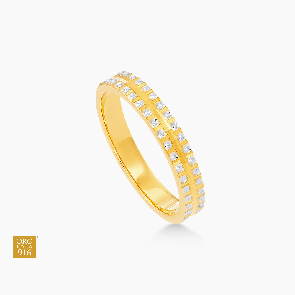 Oro Italia 916 Yellow and White Gold Ring GR55480724(YW)-BI (22K Gold)