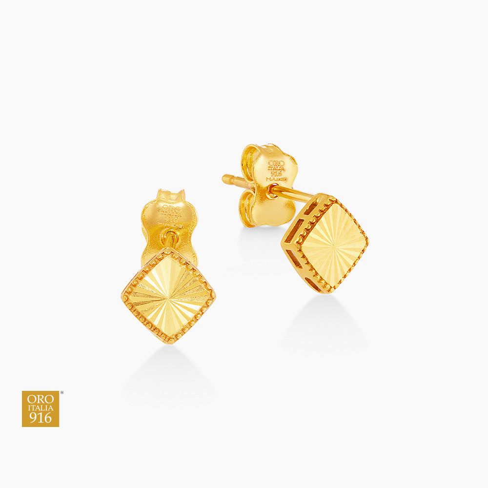 Oro Italia 916 Yellow Gold Earrings GE77110725 (22K Gold)