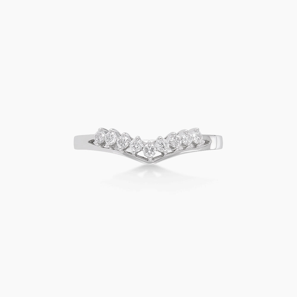 THE V | Diamond Ring in 375/9K White Gold 01083(9C)