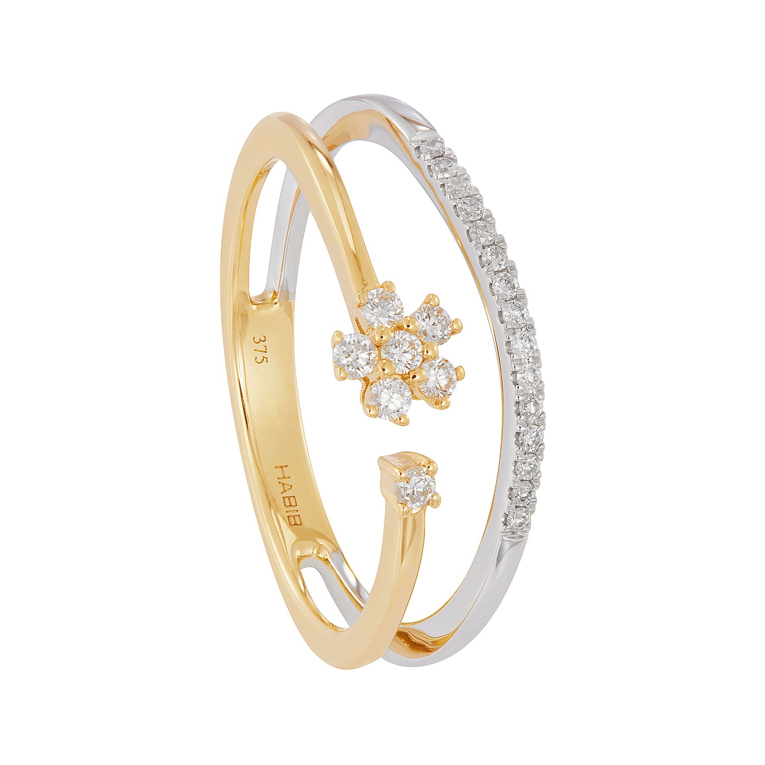 Diamond Ring in 375/9K Yellow and White Gold 274370126