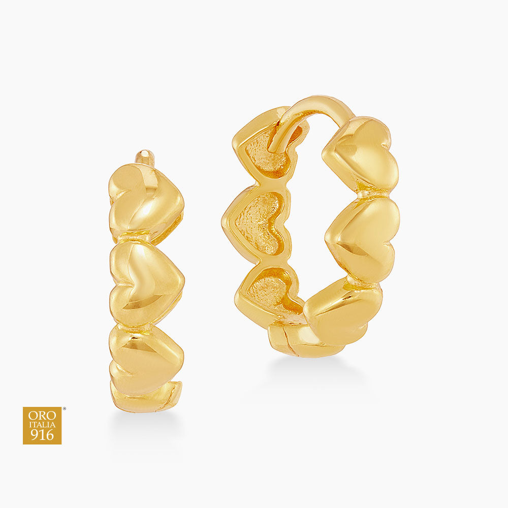 Oro Italia 916 Yellow Gold Earrings GE77421125 (22K Gold)