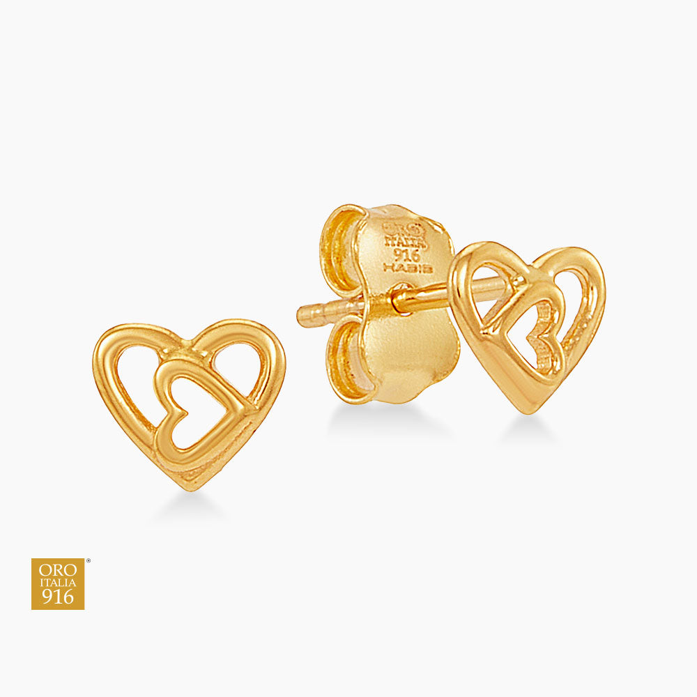 Oro Italia 916 Yellow Gold Earrings GE77591125 (22K Gold)
