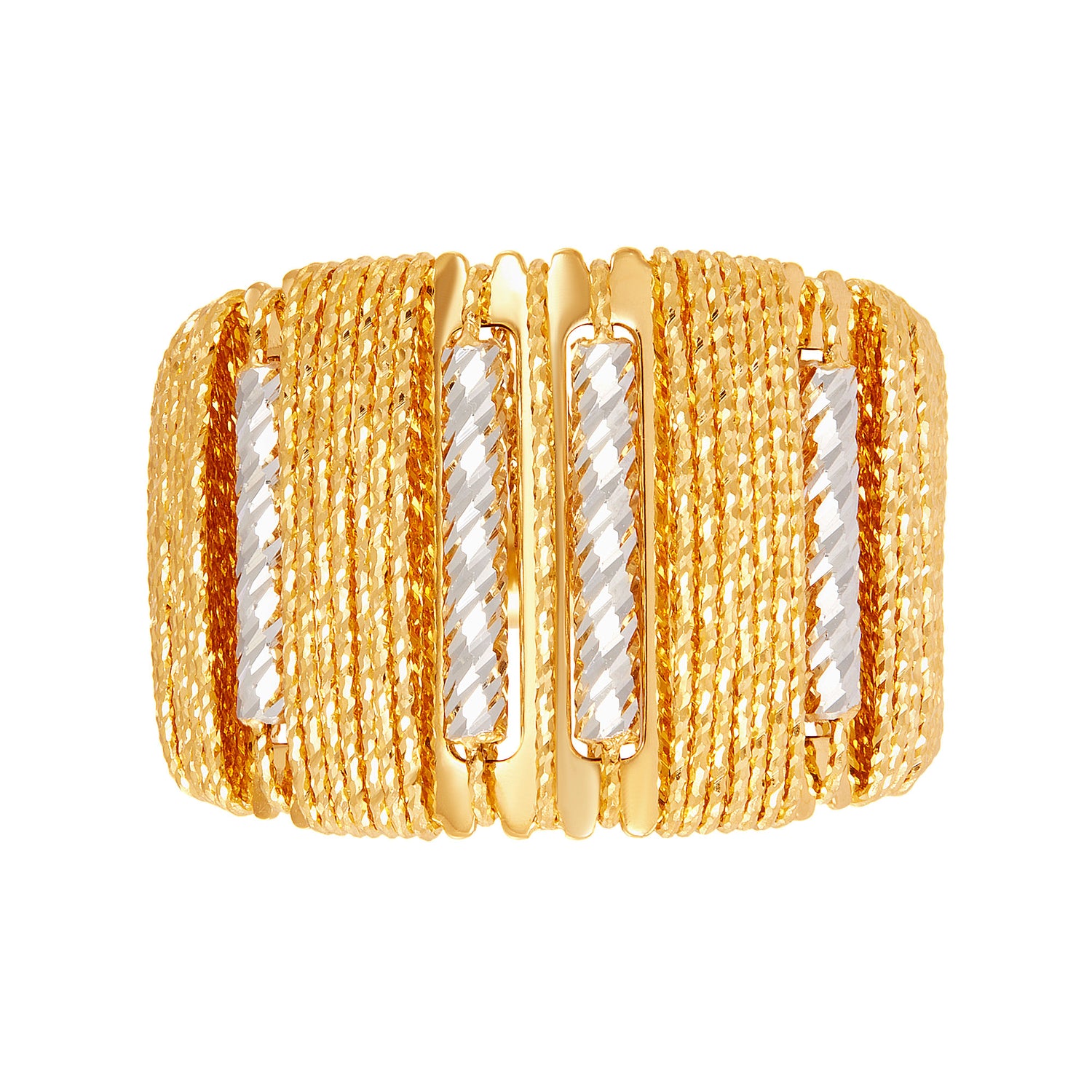 SICILIA | Oro Italia 916 Yellow and White Gold Ring GR57761224(YW)-BI (22K Gold)