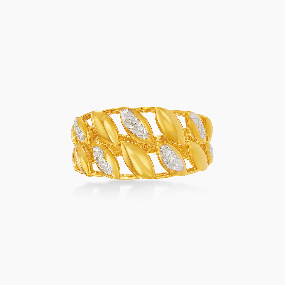 Oro Italia 916 Yellow and White Gold Ring GR60490925(YW)-BI (22K Gold)