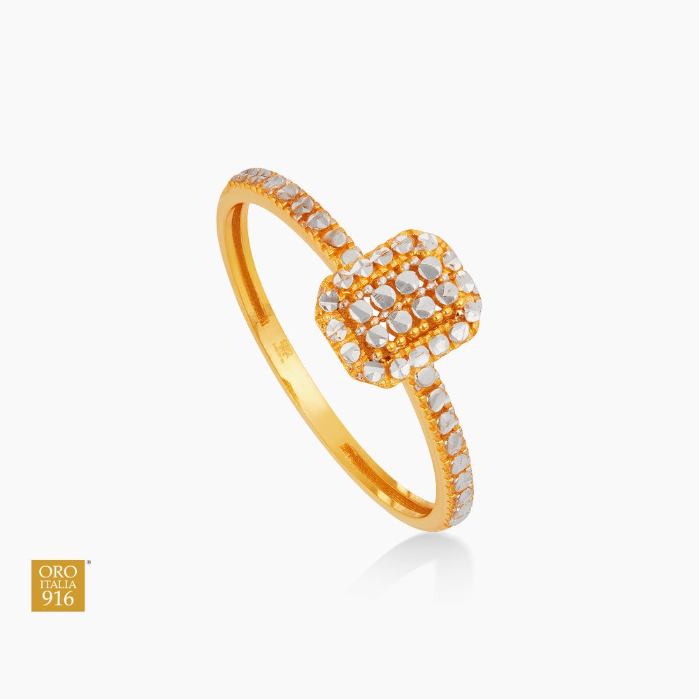 Oro Italia 916 Yellow and White Gold Ring GR62070326(YW)-BI (22K Gold)