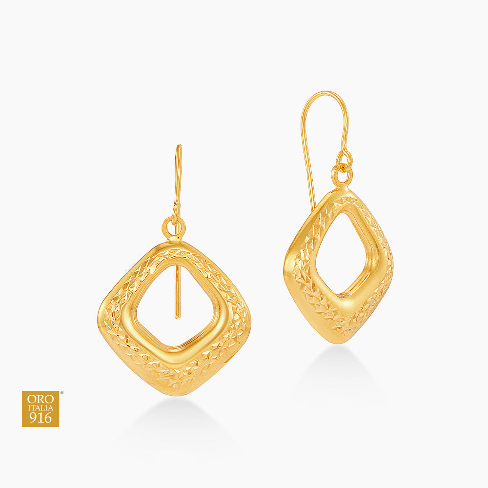 Oro Italia 916 Yellow Gold Earrings GE77641125 (22K Gold)