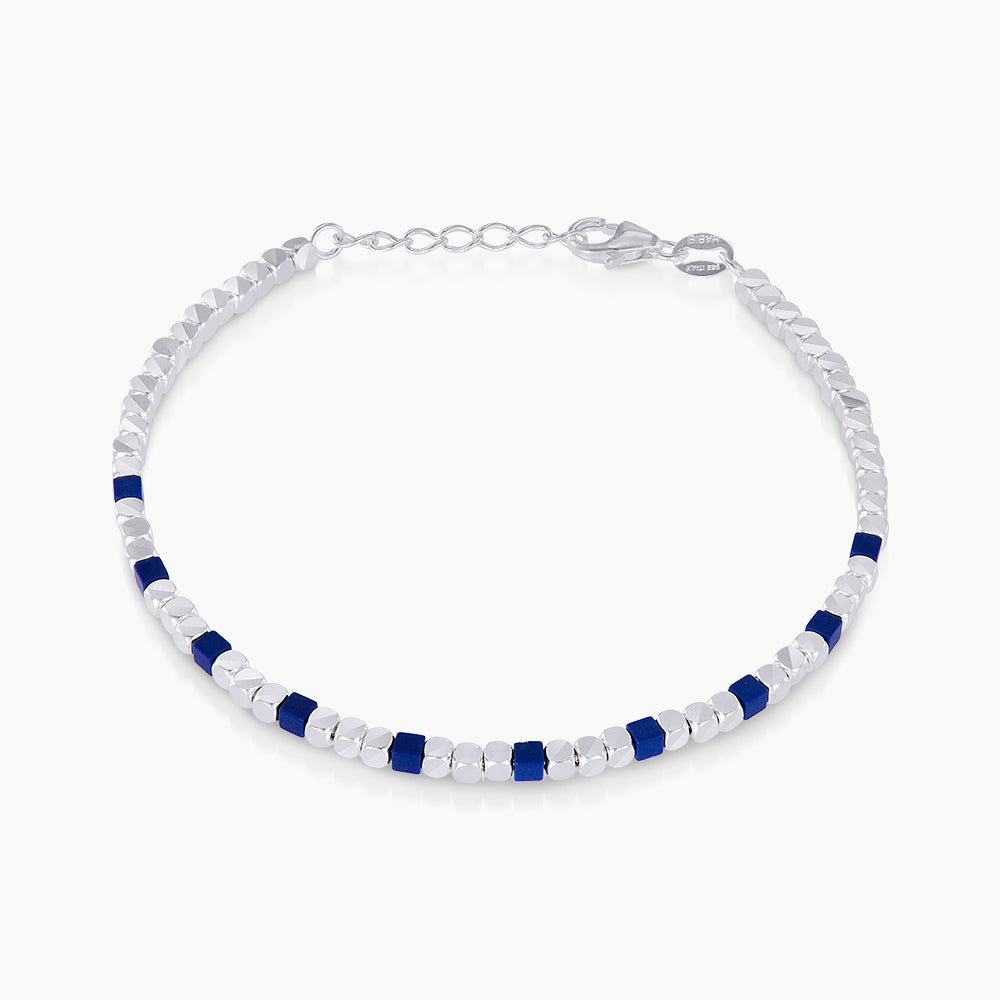 925 Lapiz Lazuli Coloured Stone Bracelet CJ-5-BR CHM 10LP(W)