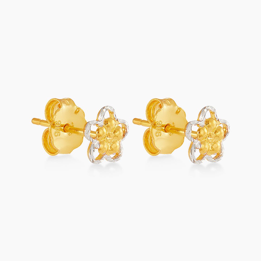 916/22K Yellow and White Gold Earrings 6300036YW