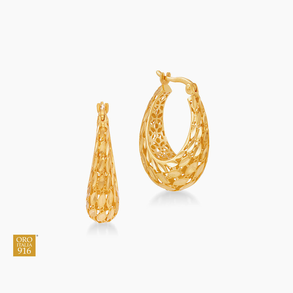 Oro Italia 916 Yellow Gold Earrings GE77831225 (22K Gold)