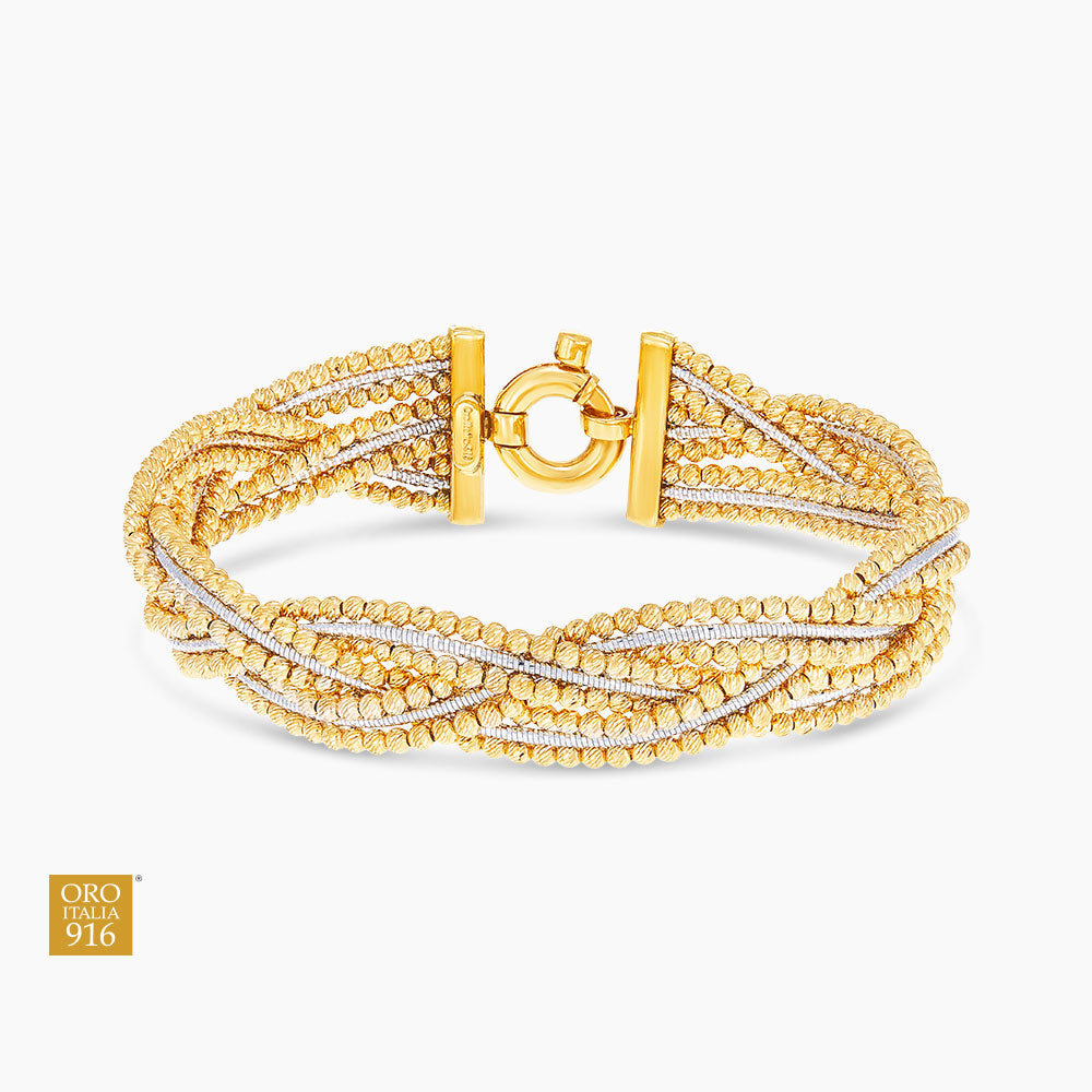 BASSANO | Oro Italia 916 Yellow and White Gold Bangle  GB8019-BI (22K Gold)