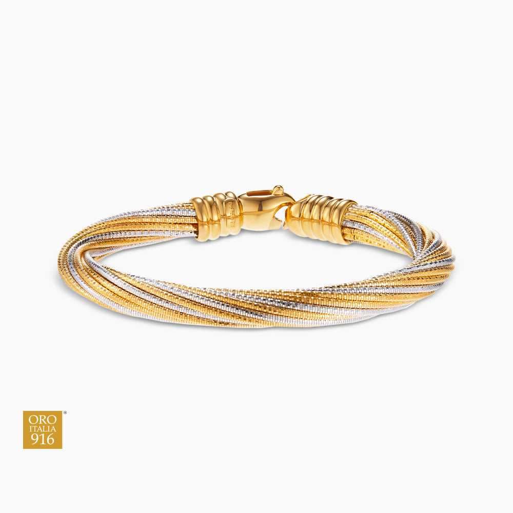 CAVO | Oro Italia 916 White and Yellow Gold Bangle GB8324-BI (22K Gold)