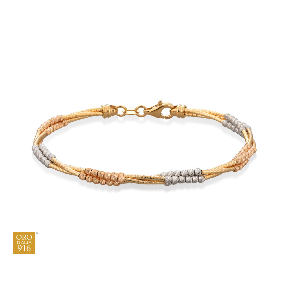 CAVO | Oro Italia 916 Yellow, Rose and White Gold Bangle GB8447-TI (22K Gold)