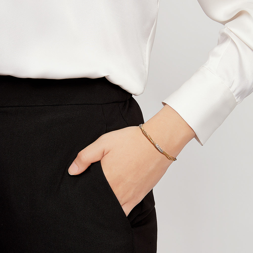 CAVO | Oro Italia 916 Yellow, Rose and White Gold Bangle GB8447-TI (22K Gold)