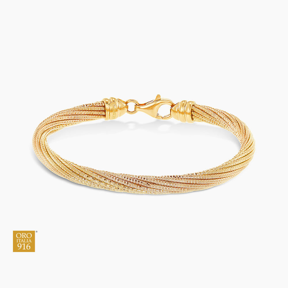 CAVO | Oro Italia 916 Rose and Yellow Gold Bangle GB8528(R)-BI (22K Gold)