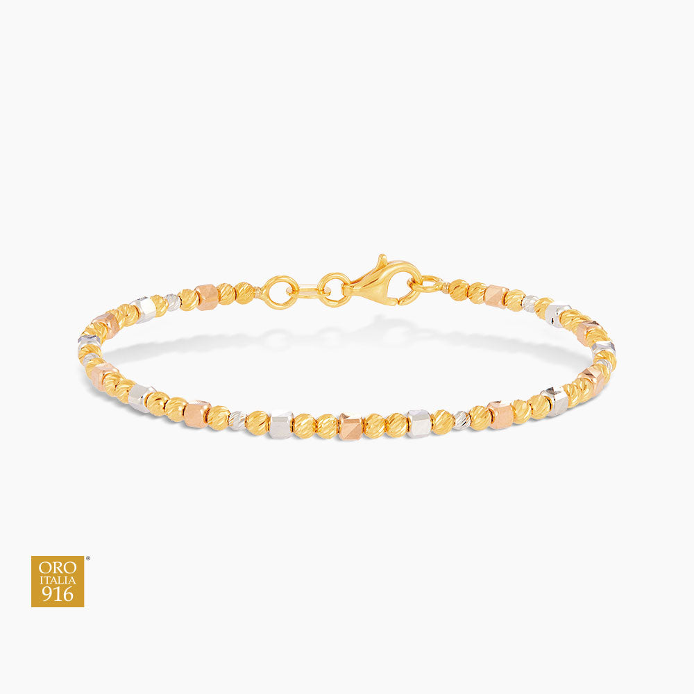 Oro Italia 916 White, Yellow and Rose Gold Bangle GB8554-TI (22K Gold)