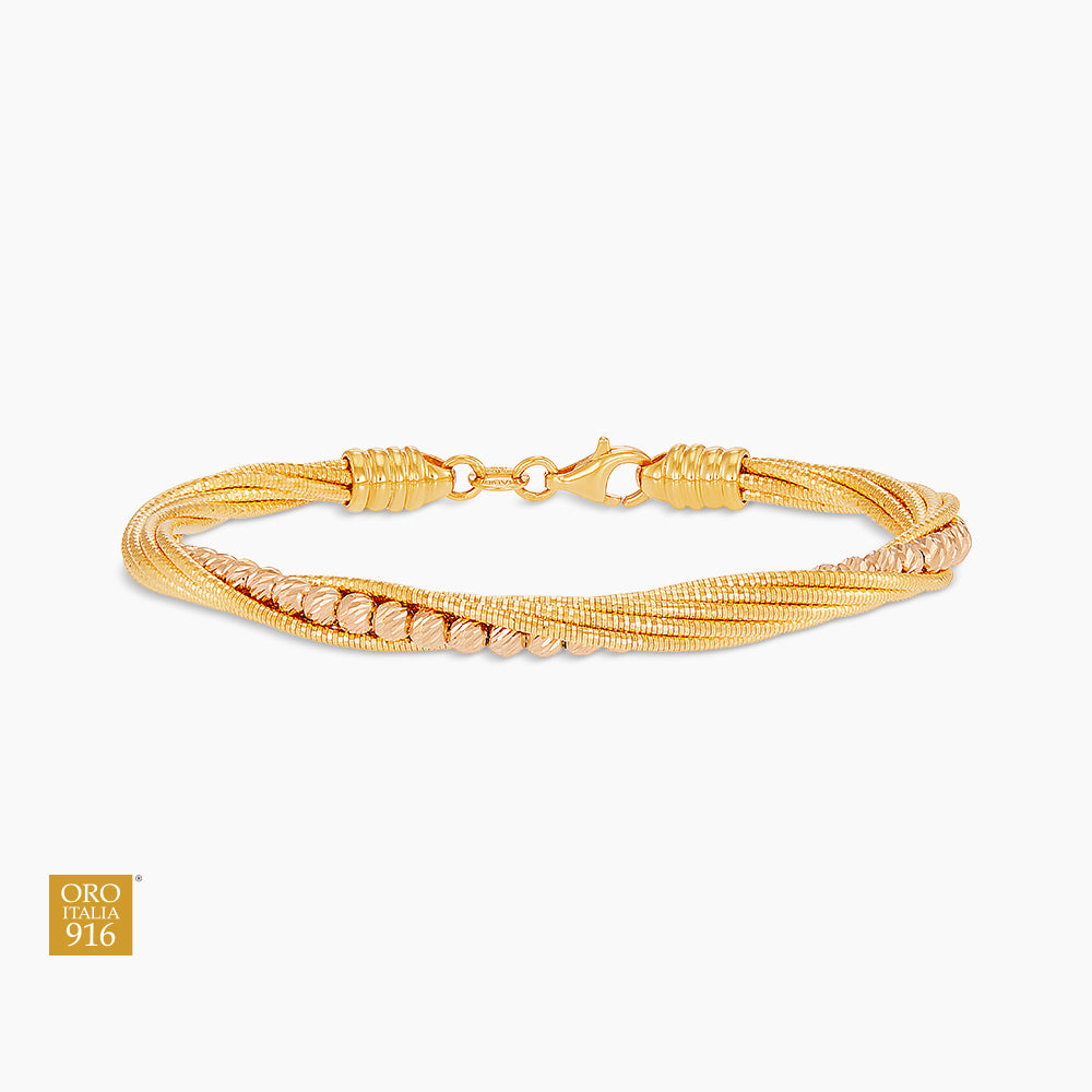 CAVO | Oro Italia 916 Yellow and Rose Gold Bangle GB91230525(6YR)-BI (22K Gold)