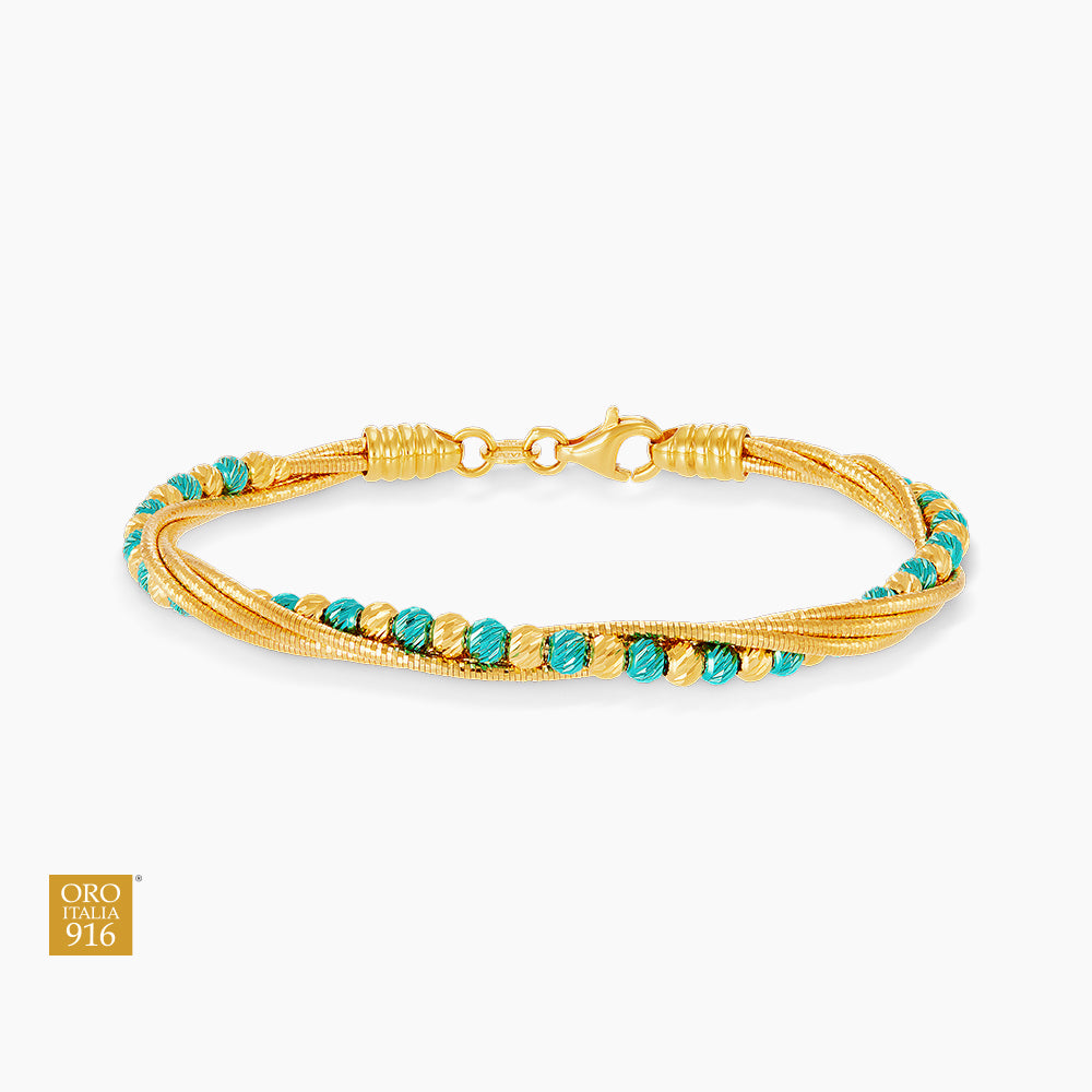 Oro Italia 916 Yellow Gold Bangle GB91230825(YT)-BI (22K Gold)