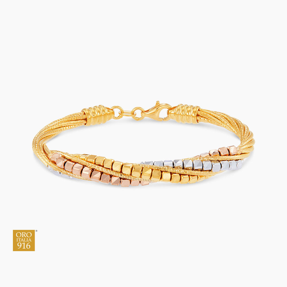 Oro Italia 916 Yellow, White and Rose Gold Bangle GB91331023-TI (22K Gold)
