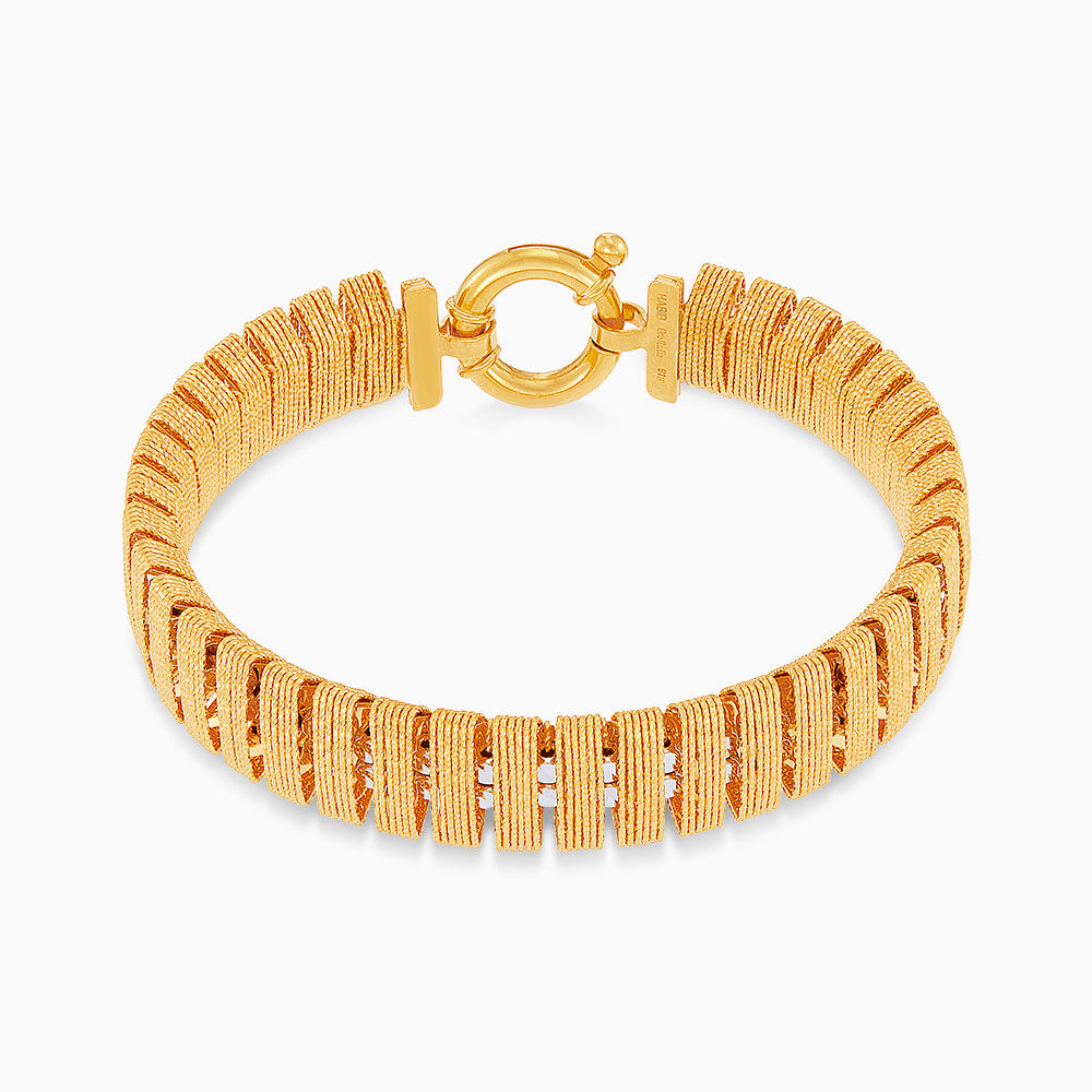 SICILIA | Oro Italia 916 Yellow and White Gold Bangle GB94290525(YW)-BI (22K Gold)