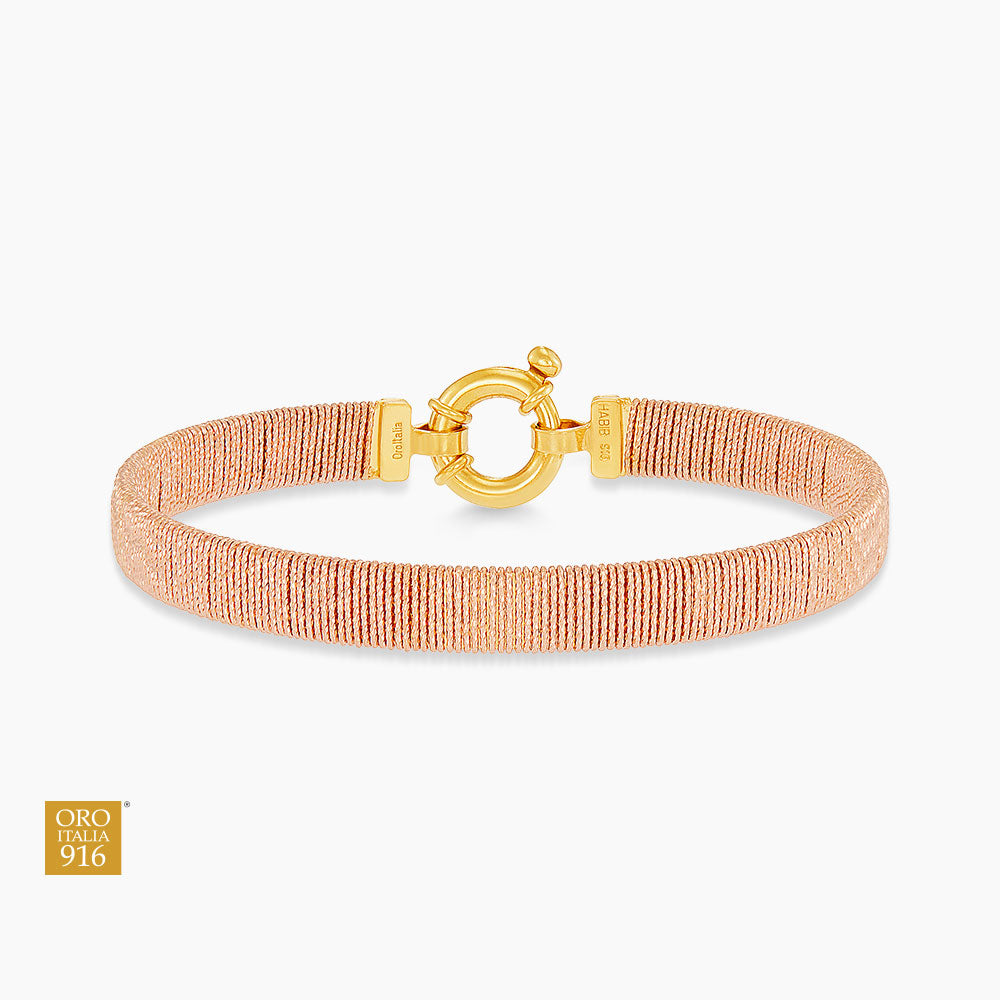 SICILIA | Oro Italia 916 Rose and Yellow Gold Bangle GB94591025(RY)-BI (22K Gold)